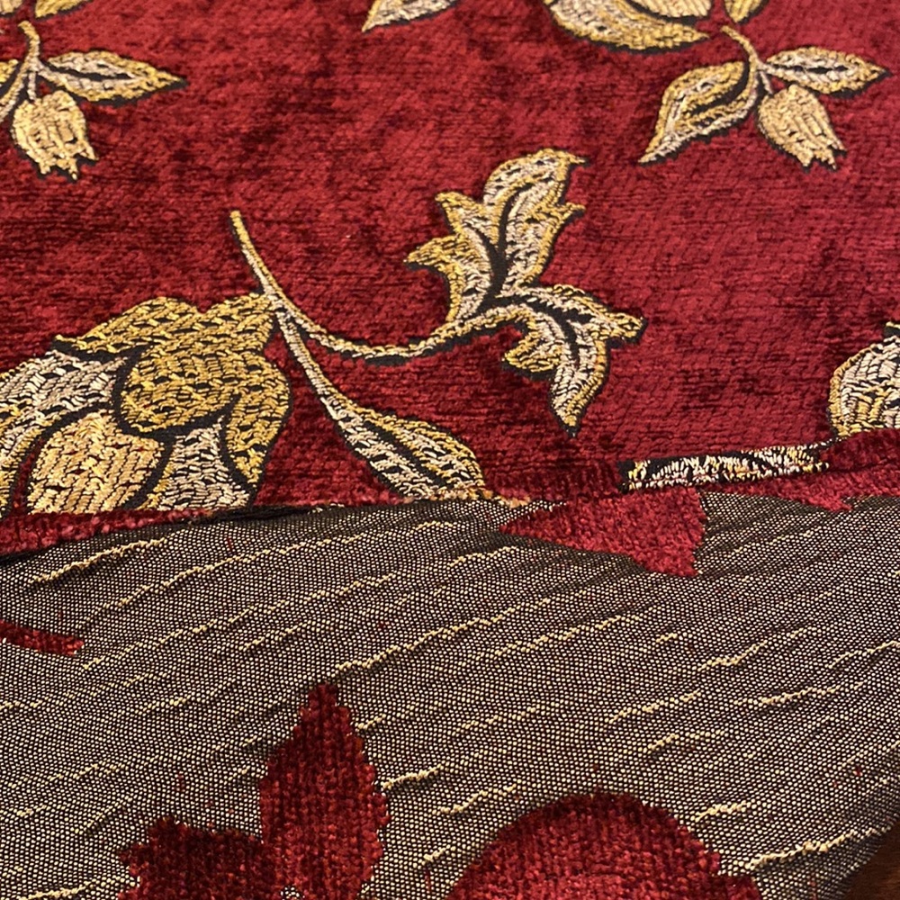 Table runner cranberry and gold colors 70” ( not including edge detail) - Picture 15 of 16